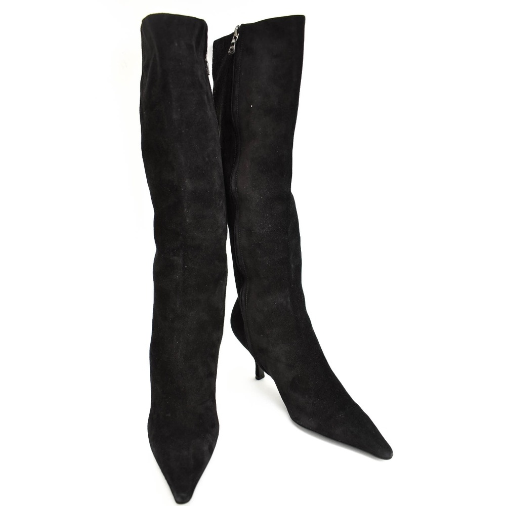 PRADA: Black, Leather & Logo, Tall Boots